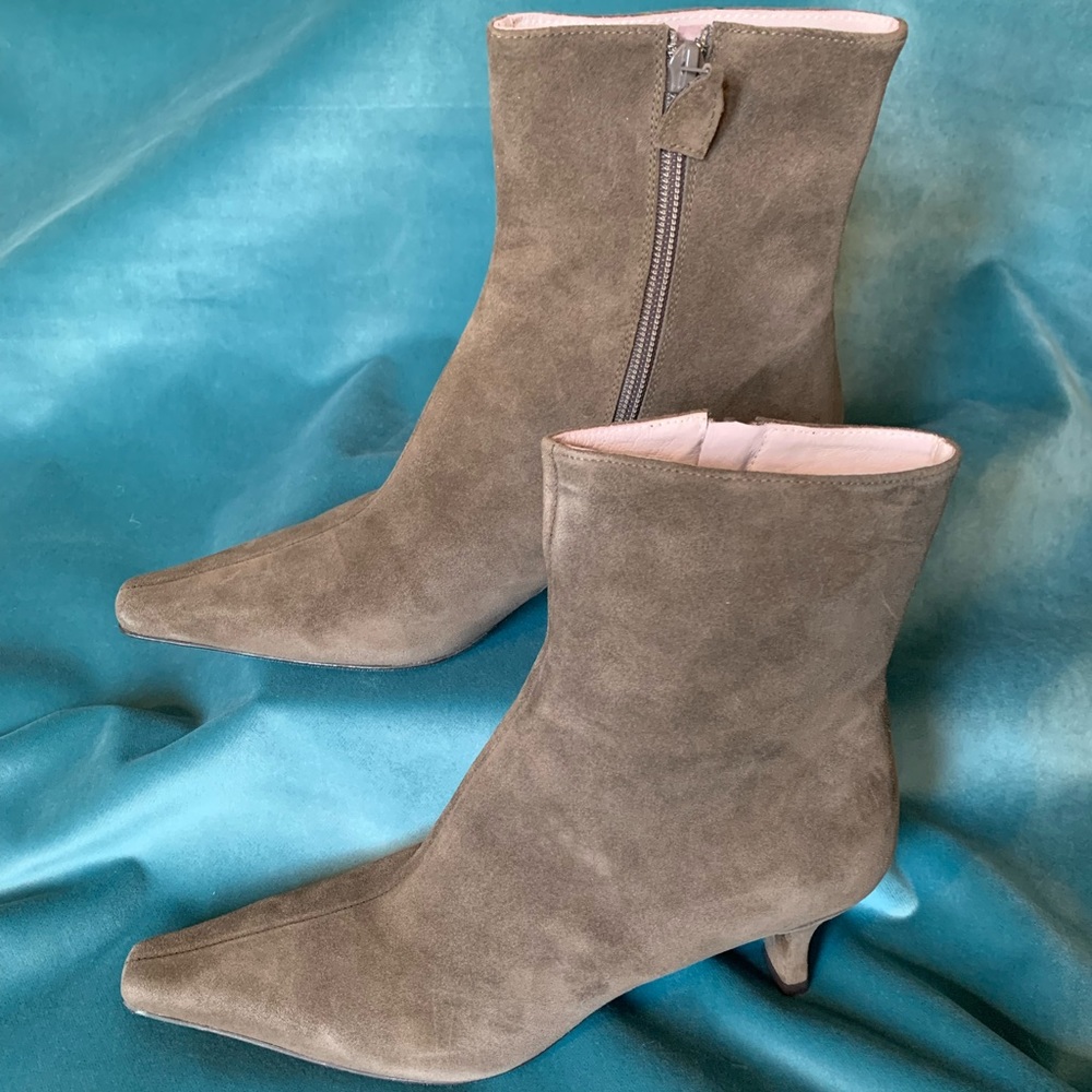 Boden gray, suede booties.